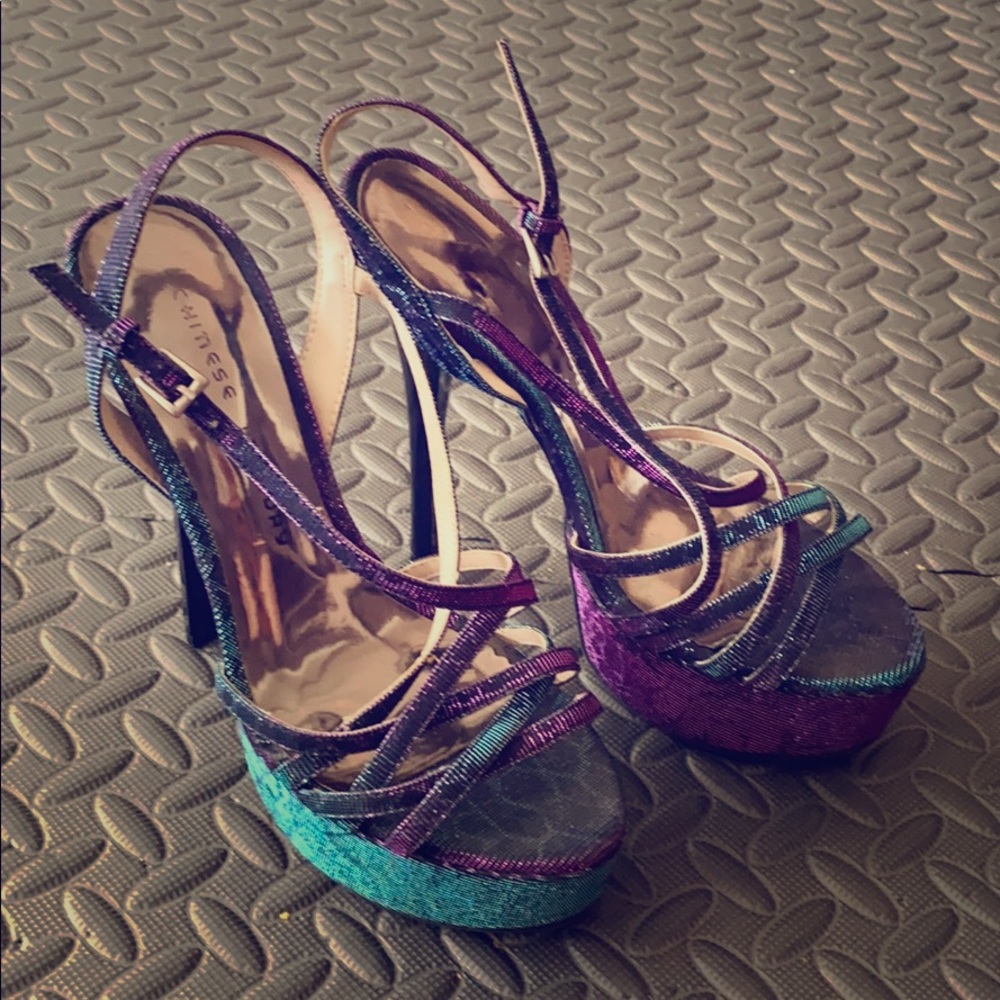 Strappy high heels